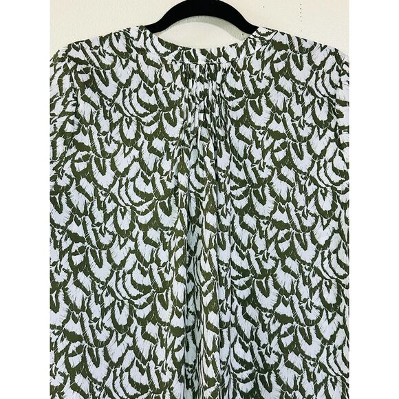 Jach's Girlfriend Women's V-Neck Career Blouse Green Size M 3/4 Sleeves - Picture 4 of 4